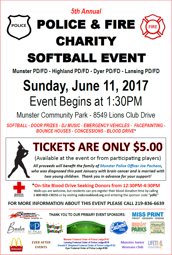 Events Calendar / Police & Fire Charity Softball Event / Town of