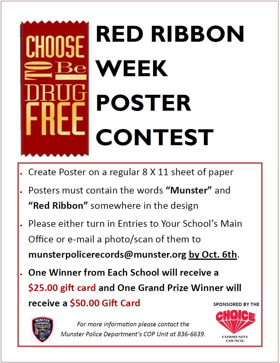 Image for news story: 2021 Munster Red Ribbon Week Poster Contest