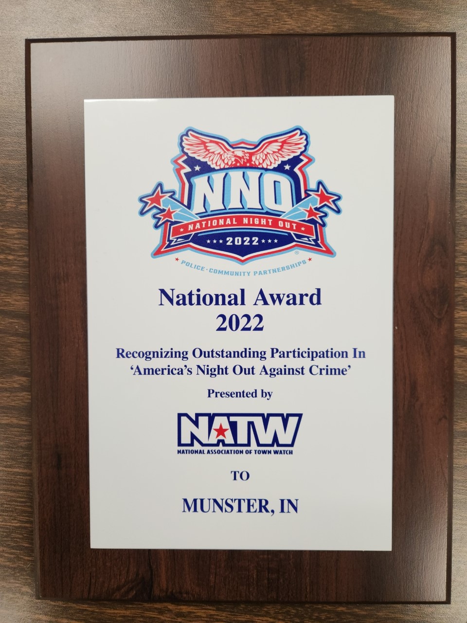 2022 Plaque