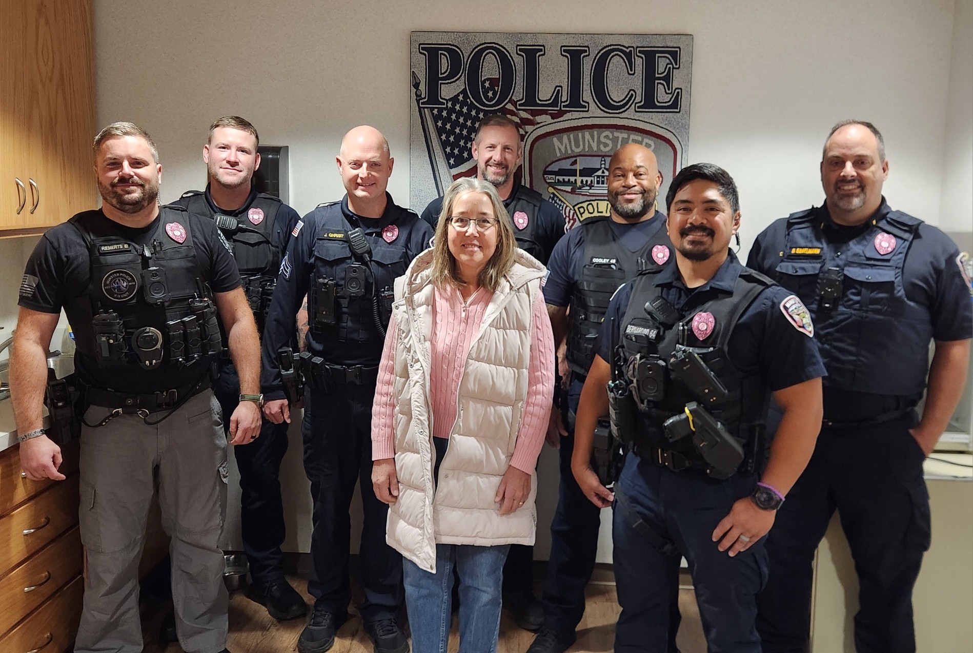 Image for news story: Munster Police Officers Wear Pink Badges for Breast Cancer Awareness